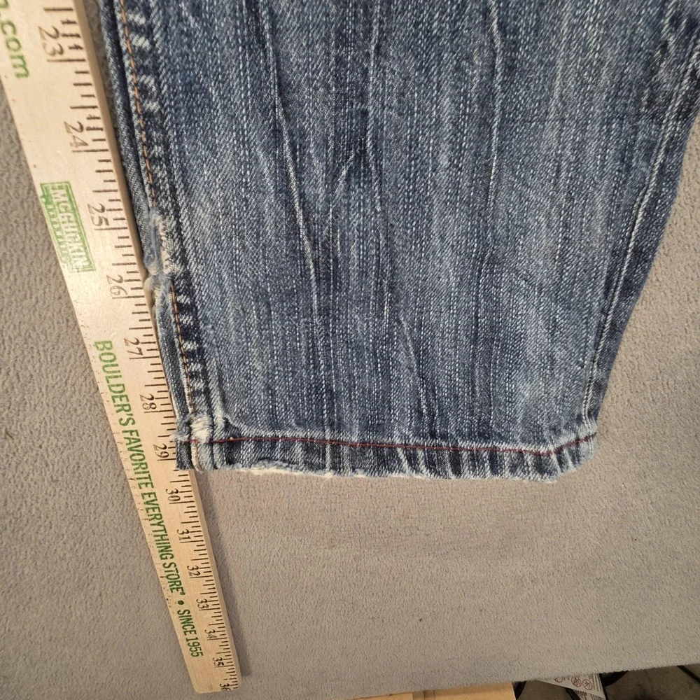 Levis 501 Jeans Mens Selvedge Blue Straight Whiskers Altered Hem‎ Fits 30x29